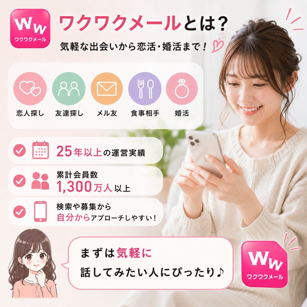 出会い系サイト マッチングアプリ ワクワクメール
