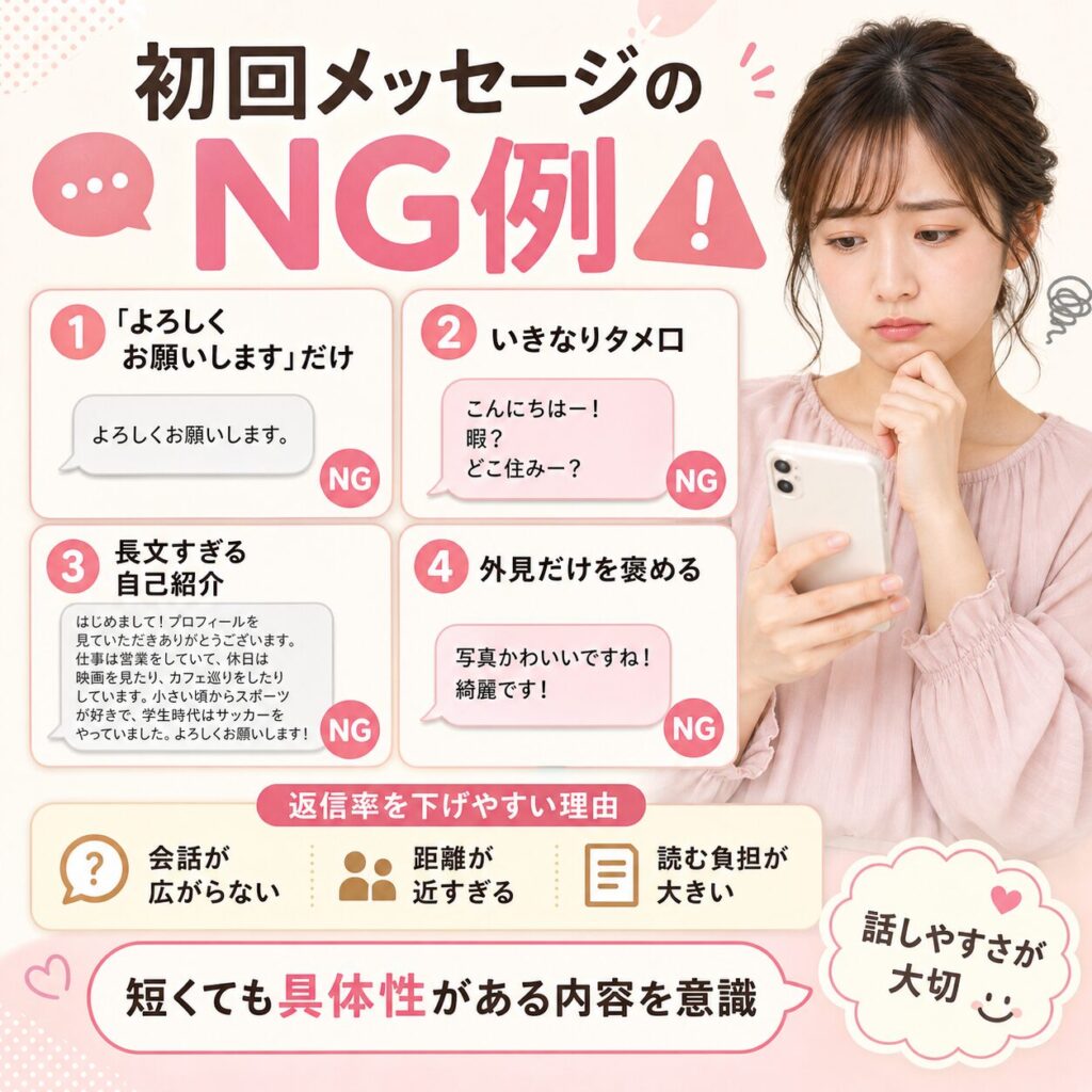 初回メッセージ 挨拶だけ