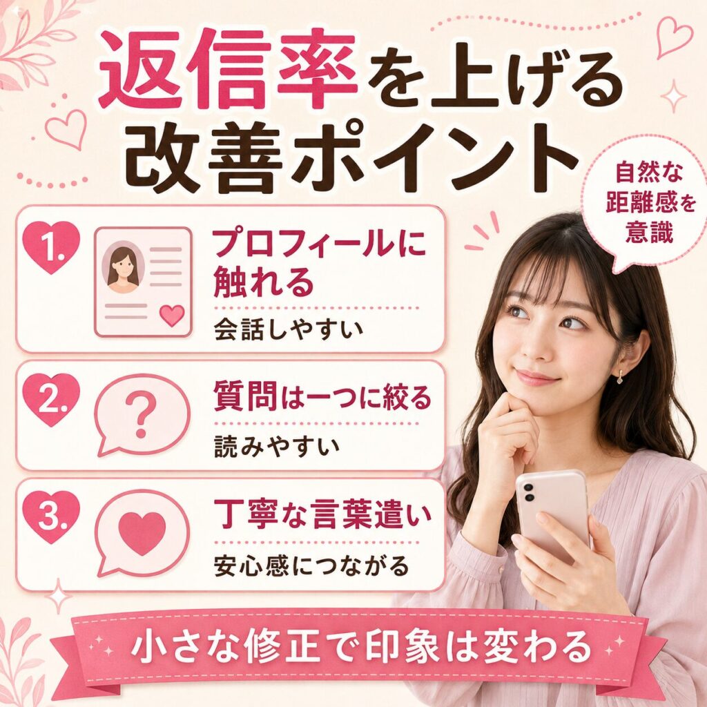 婚活アプリ メッセージ 返信率