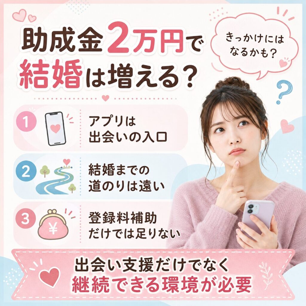 少子化対策 結婚 マッチングアプリ 意味ない
