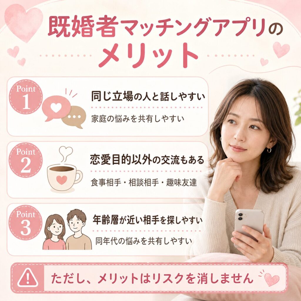 既婚者マッチングアプリ やばい メリット
