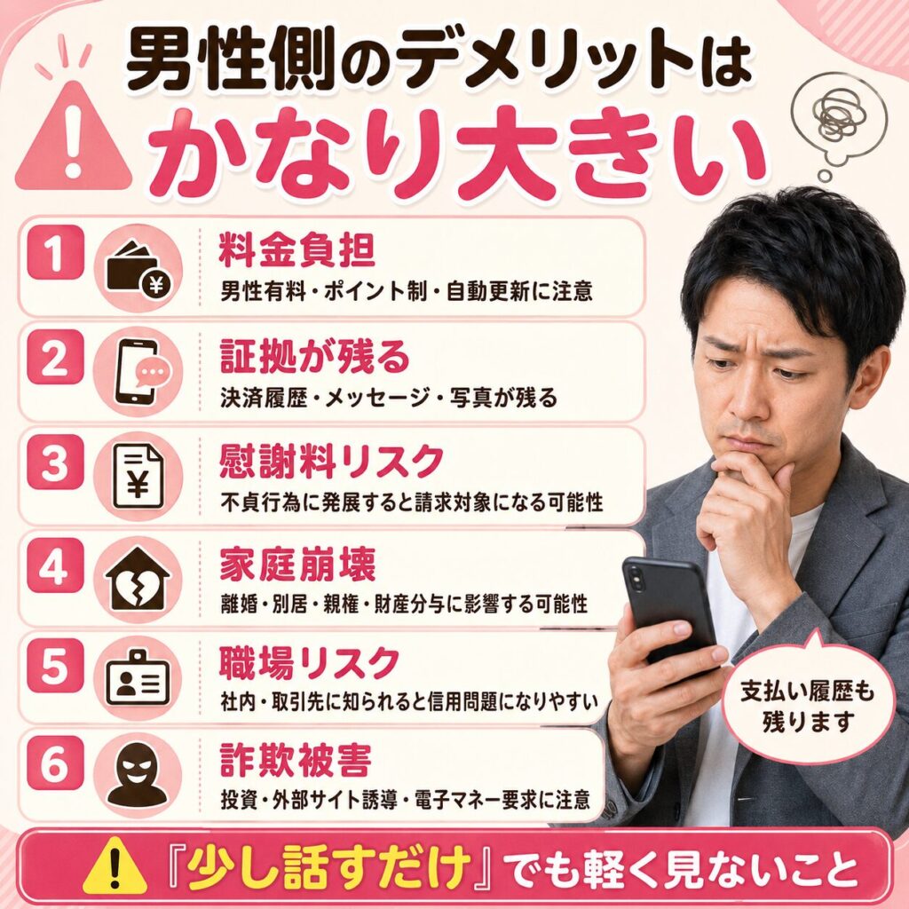 既婚者マッチングアプリ 男性 デメリット