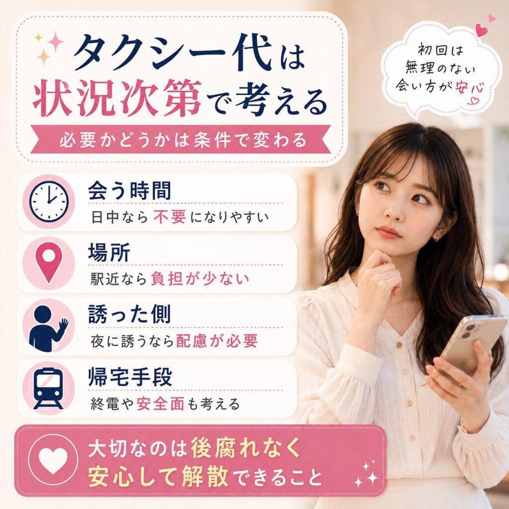 タクシー代 マッチングアプリ 誘った側
