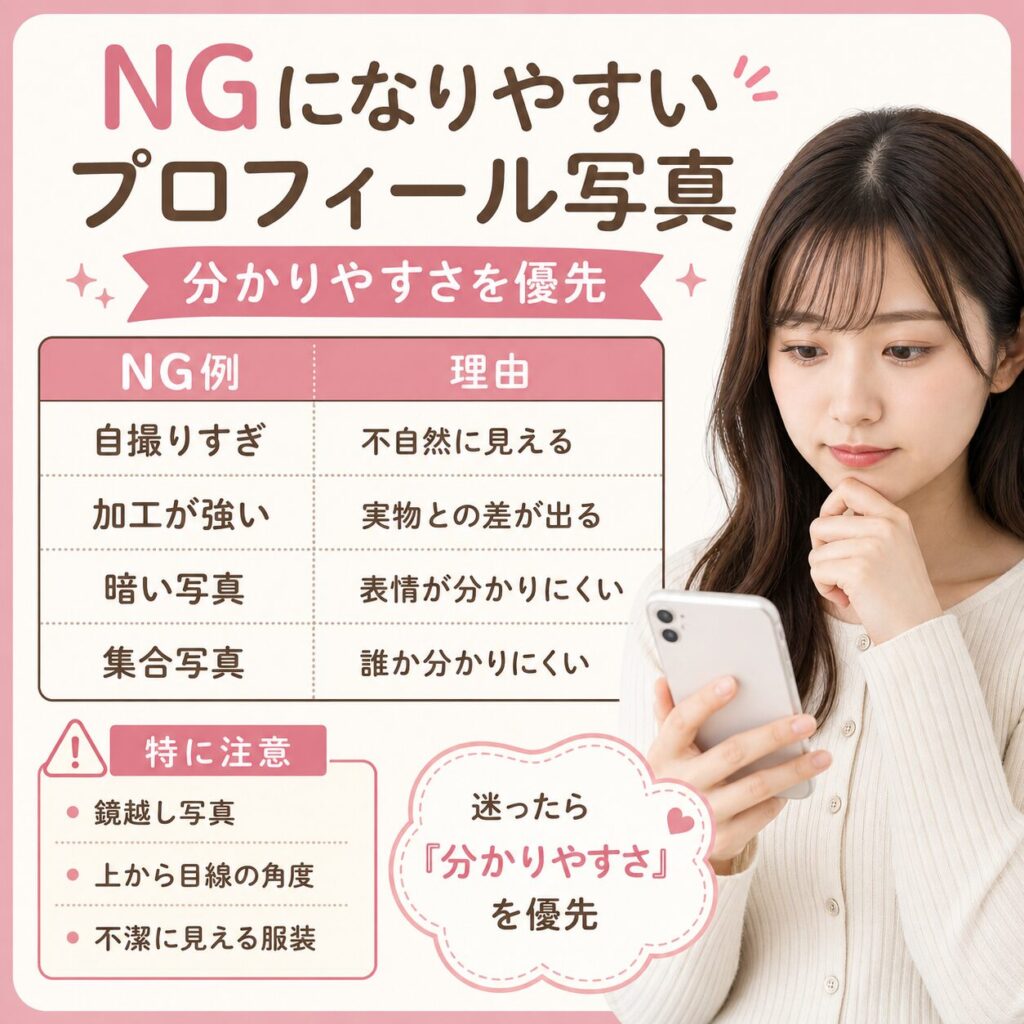 出会い系 嫌われやすい人 自撮り写真