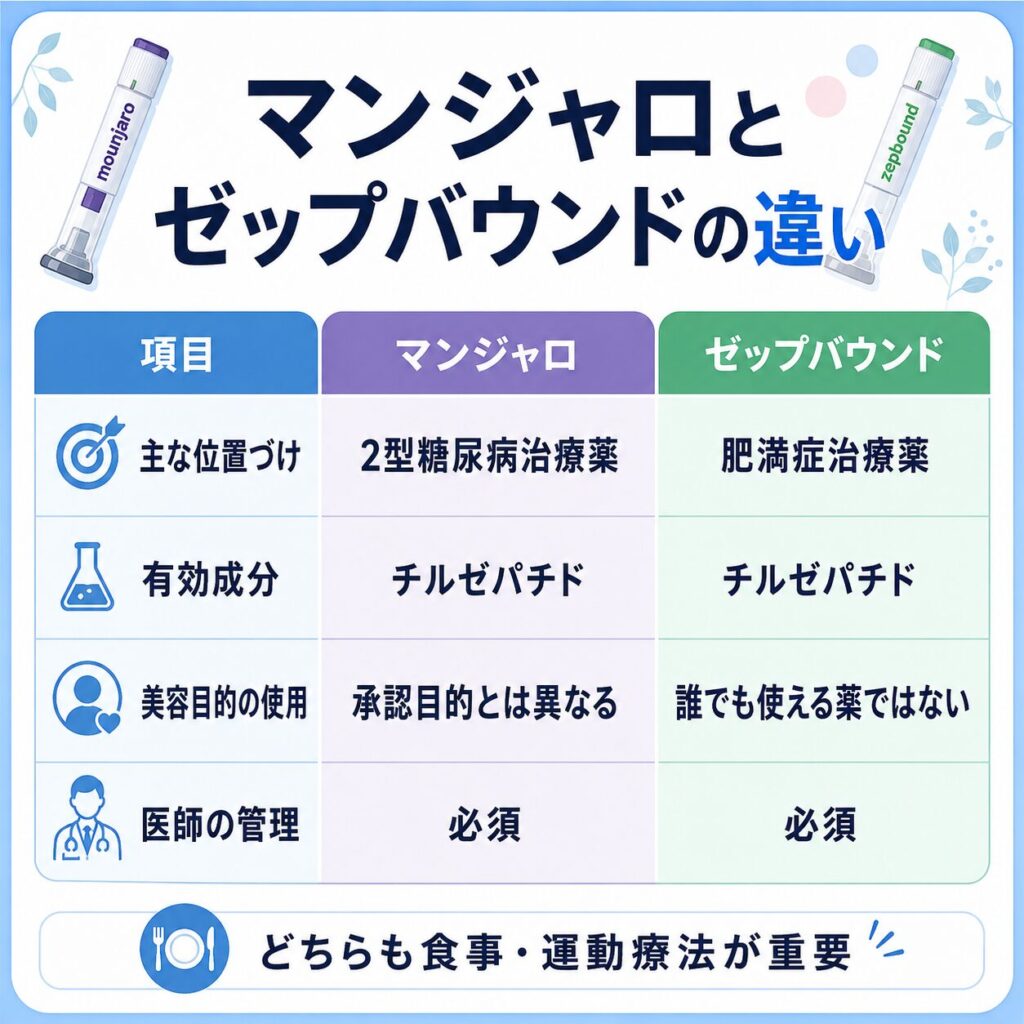 マンジャロ 違い ダイエット