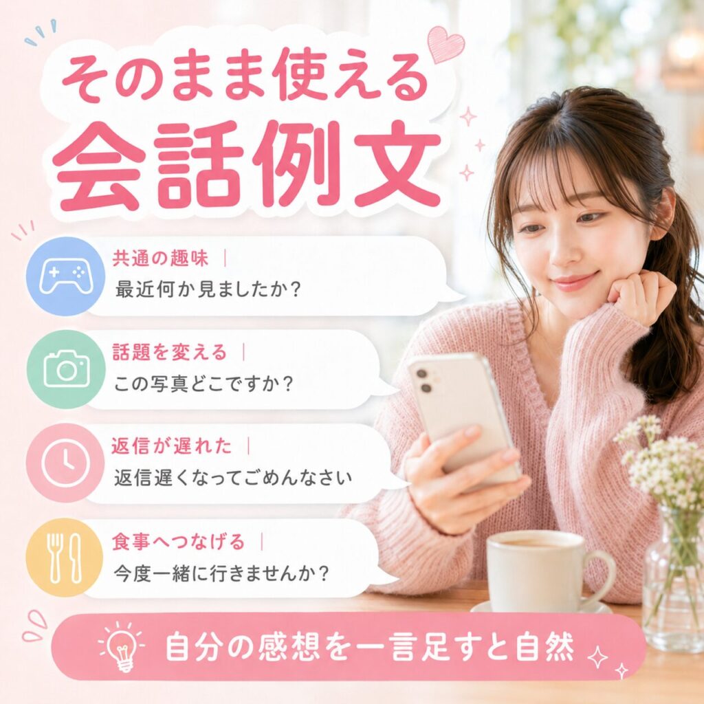 マッチングアプリ 会話例文