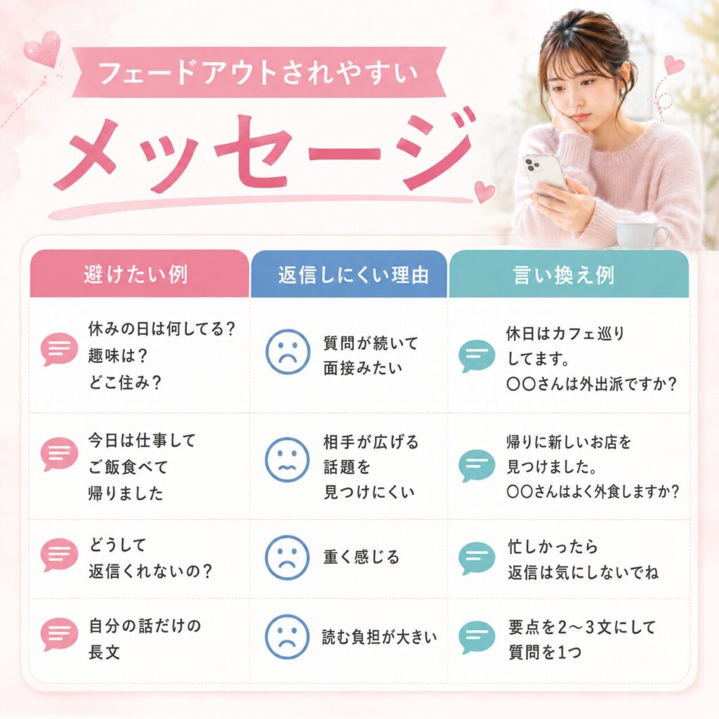 マッチングアプリ メッセージ