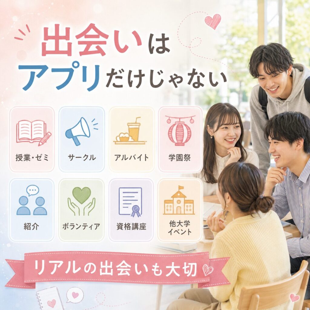 大学内恋愛 出会い マッチングアプリ