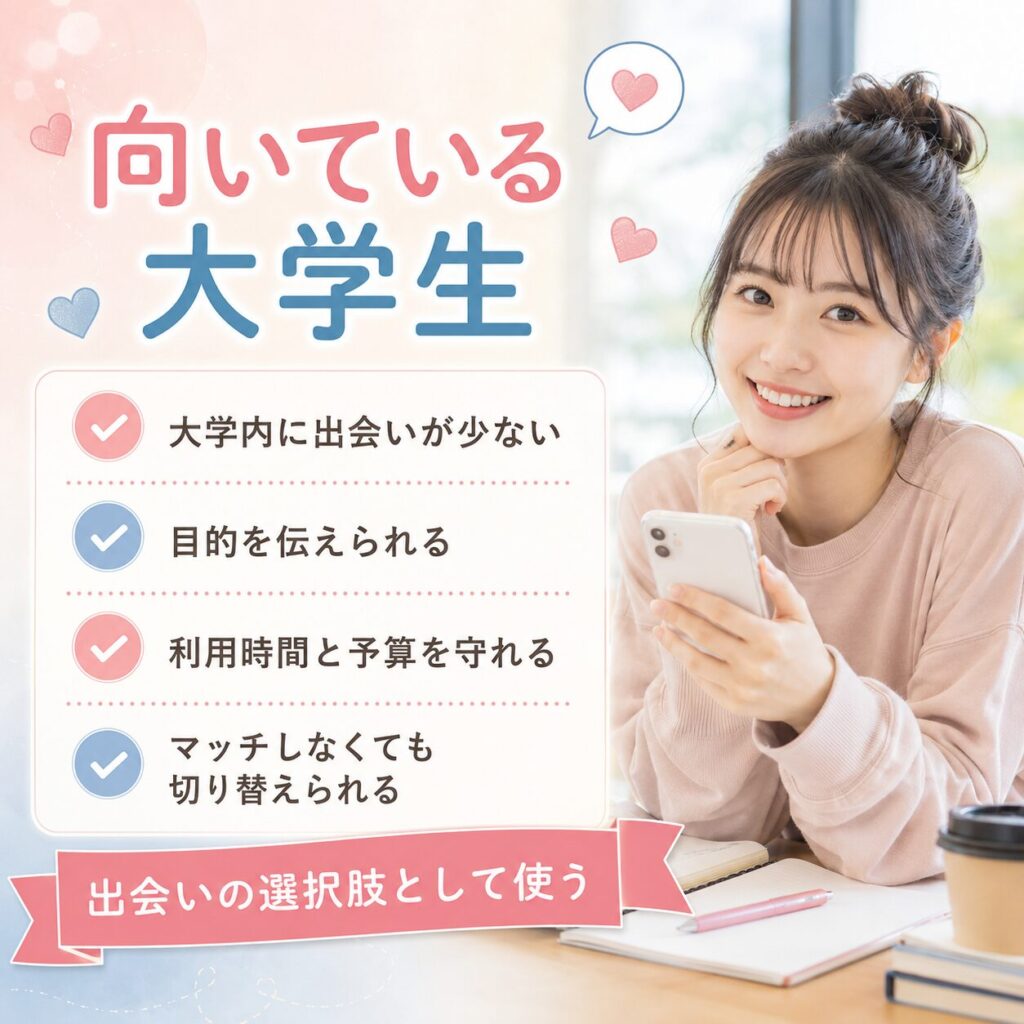 恋愛マッチングアプリ 大学生 向いてない