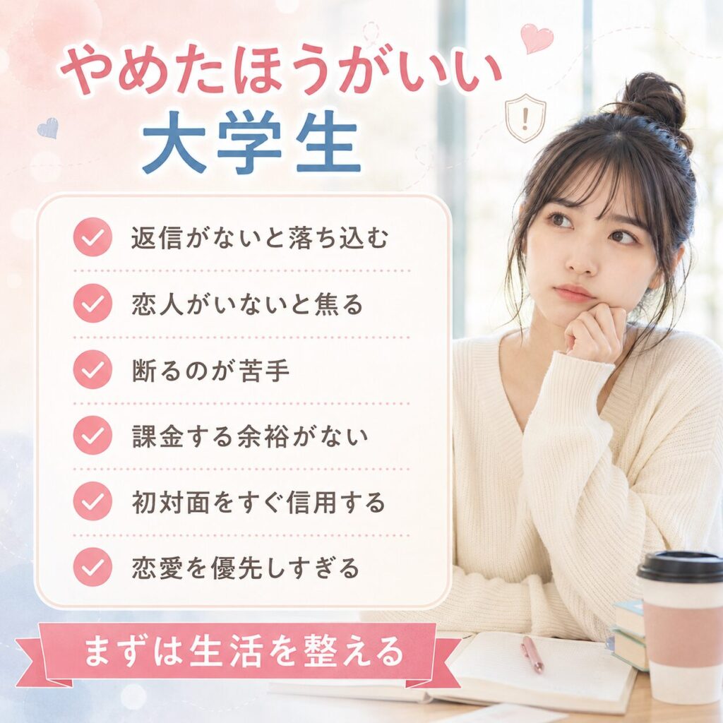 恋愛マチアプ やめたほうがいい 大学生