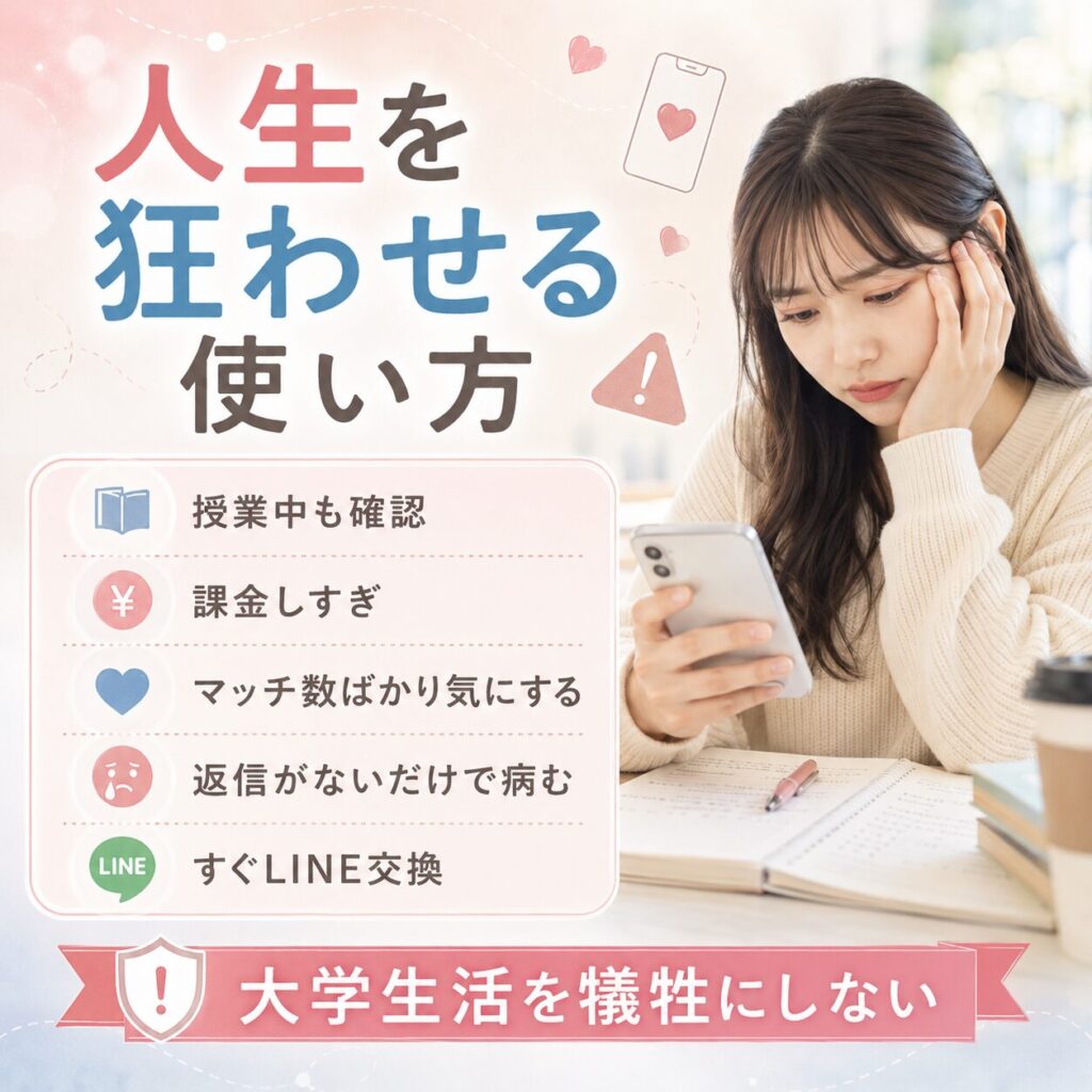 人生が狂う マッチングアプリ 大学生 
